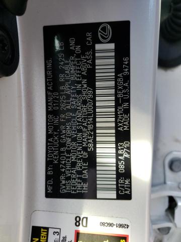 2020 LEXUS ES 300H LU 58AE21B14LU007997