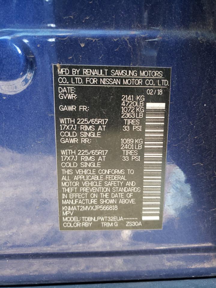 KNMAT2MVXJP566818 NISSAN ROGUE 2018