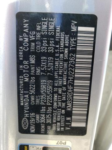 2017 HYUNDAI SANTA FE S - KM8SRDHF7HU227362