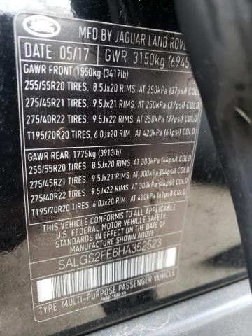 SALGS2FE6HA352523 Land Rover RANGEROVER