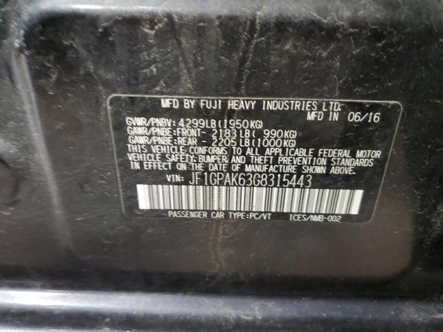 JF1GPAK63G8315443 Subaru Impreza Limited