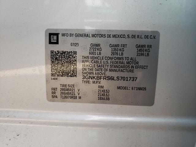 2020 CHEVROLET BLAZER PRE - 3GNKBFRS6LS701737
