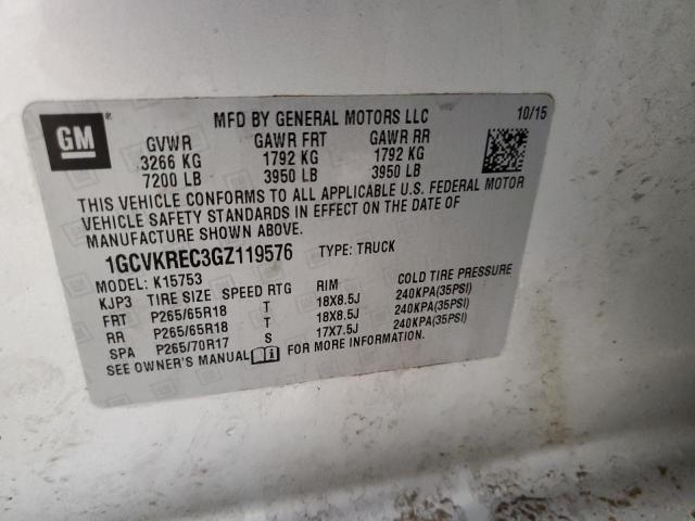 2016 CHEVROLET SILVERADO2 1GCVKREC3GZ119576