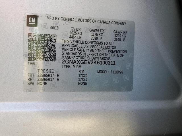 2019 CHEVROLET EQUINOX L - 2GNAXGEV2K6100311
