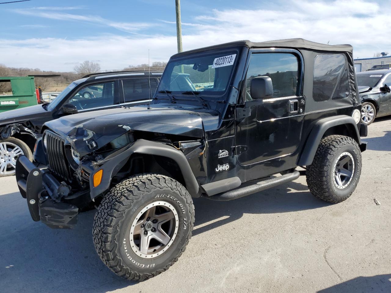 2003 Jeep Wrangler / TJ Sahara for sale at Copart Lebanon, TN Lot #40220*** 2003 Jeep Wrangler / TJ Sahara for sale at Copart Lebanon, TN Lot #40220***