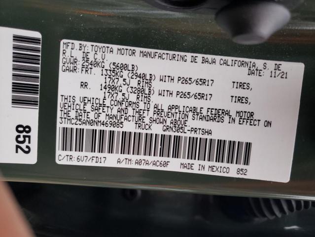 VIN 3TMCZ5AN0NM469085 2022 TOYOTA TACOMA no.12