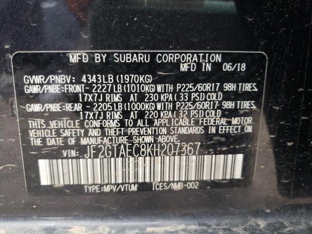 JF2GTAEC8KH207367 Subaru Crosstrek