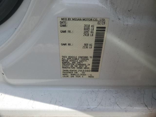 2019 NISSAN ALTIMA SL - 1N4BL4EW5KC203560