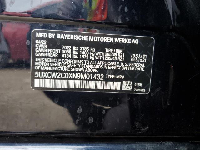 2022 BMW X7 XDRIVE4 - 5UXCW2C0XN9M01432