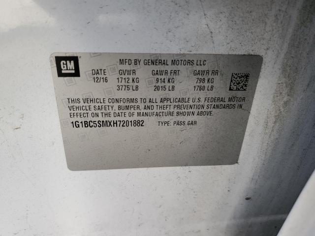 2017 CHEVROLET CRUZE LS - 1G1BC5SMXH7201882