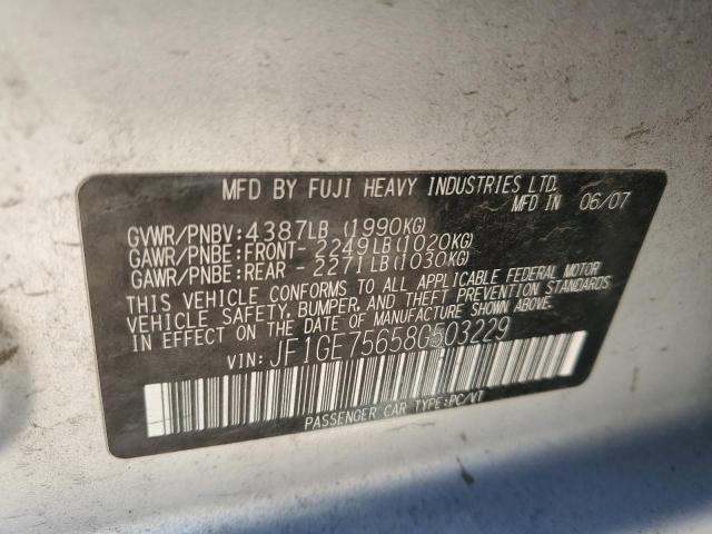 JF1GE75658G503229 Subaru Impreza Wrx Premium
