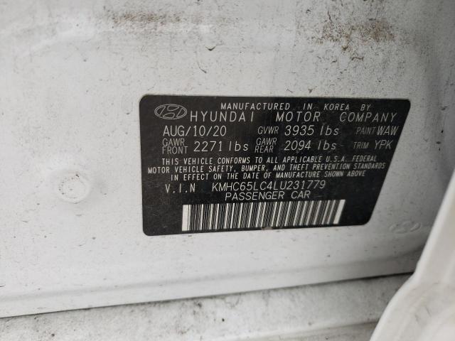 2020 HYUNDAI IONIQ BLUE - KMHC65LC4LU231779