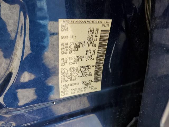 2017 NISSAN TITAN SV - 1N6AA1E50HN505026