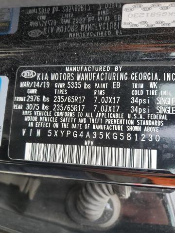 5XYPG4A35KG581230 KIA SORENTO L