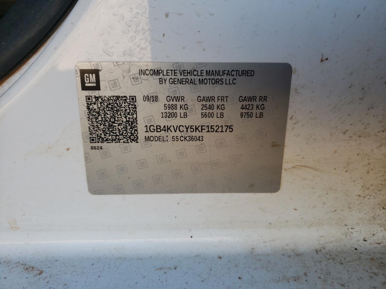 1GB4KVCY5KF152175 2019 Chevrolet Silverado K3500