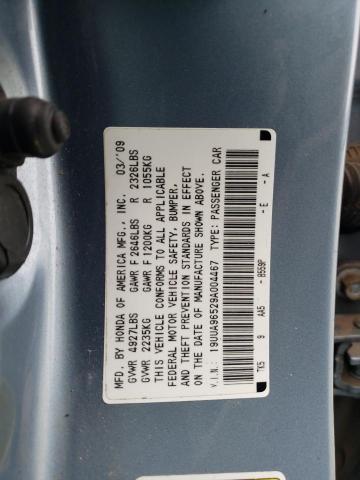 2009 ACURA TL VIN: 19UUA96529A004467