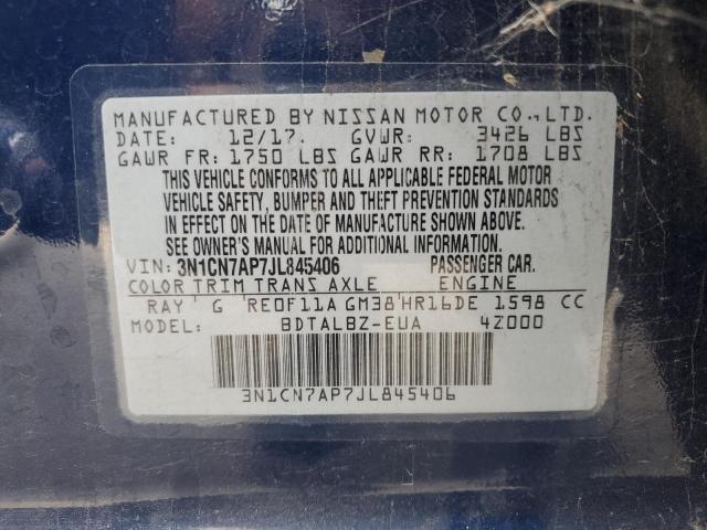 2018 NISSAN VERSA S - 3N1CN7AP7JL845406
