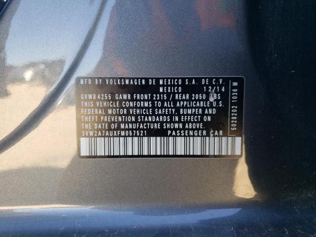 2015 VOLKSWAGEN GOLF TDI 3VW2A7AUXFM057521