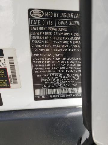 SALWG2VF4GA572782 Land Rover Range Rover Sport Se