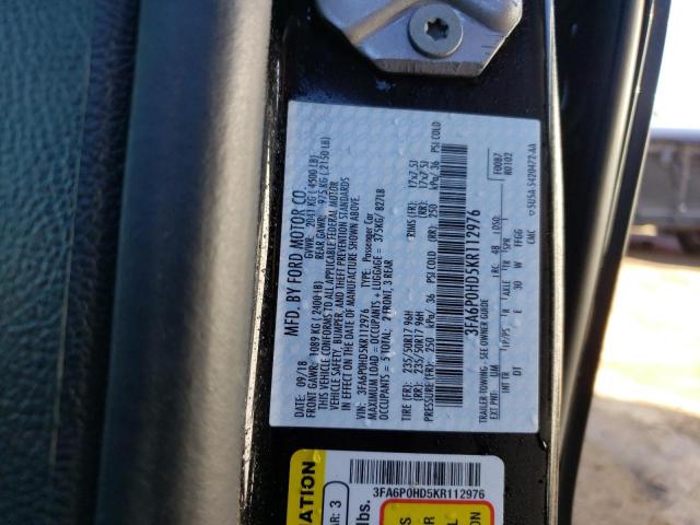 2019 FORD FUSION SE 3FA6P0HD5KR112976