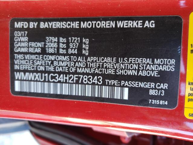 WMWXU1C34H2F78343 Mini Cooper