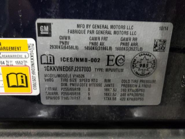 2015 GMC ACADIA SLE - 1GKKVNED6FJ207003