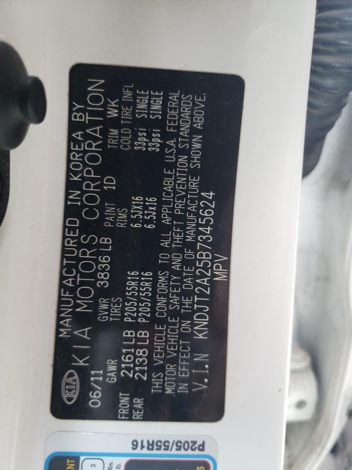 2011 Kia Soul + VIN: KNDJT2A25B7345624 Lot: 47672404