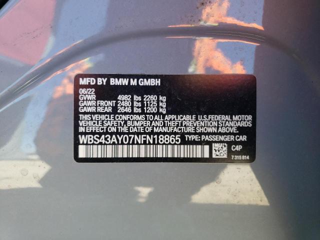 2022 BMW M3 COMPETI WBS43AY07NFN18865