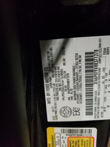 2017 FORD FUSION SE - 3FA6P0T9XHR371278