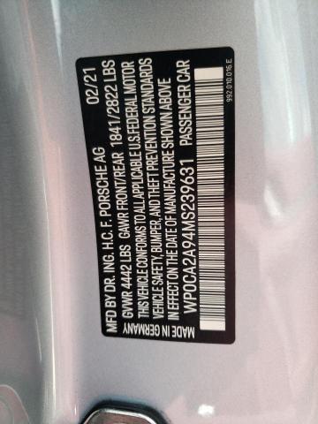 2021 PORSCHE 911 CARRER - WP0CA2A94MS239631