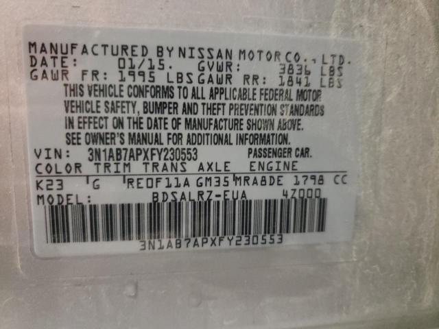 2015 NISSAN SENTRA S - 3N1AB7APXFY230553