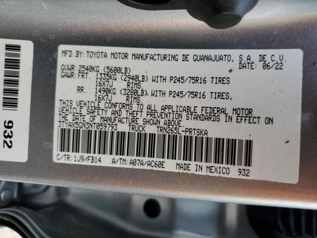 2022 TOYOTA TACOMA DOU - 3TYAX5GN3NT059793