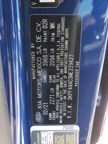 3KPF44AC3ME339427 KIA FORTE GT