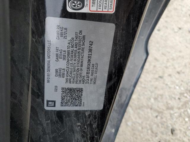 2019 CHEVROLET CAMARO LS 1G1FB1RX0K0138742