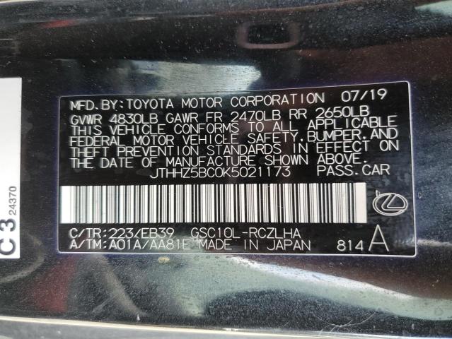 2019 LEXUS RC 350 - JTHHZ5BC0K5021173