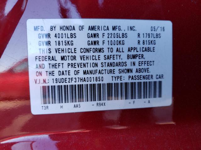 2017 ACURA ILX BASE W - 19UDE2F37HA001850