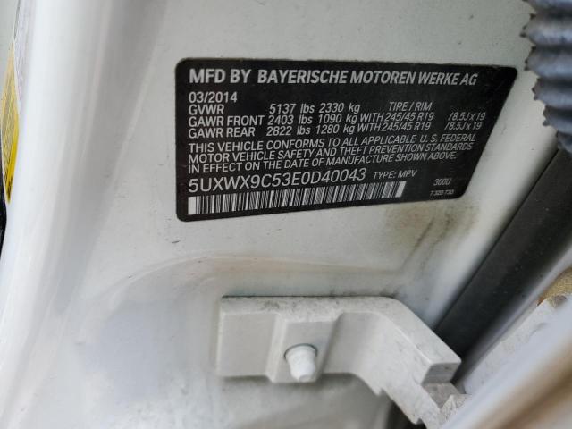 5UXWX9C53E0D40043 BMW X3