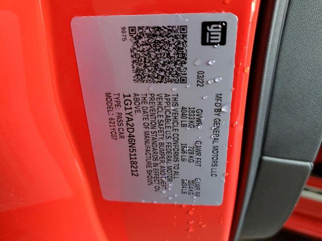 2022 CHEVROLET CORVETTE S - 1G1YA2D46N5118212