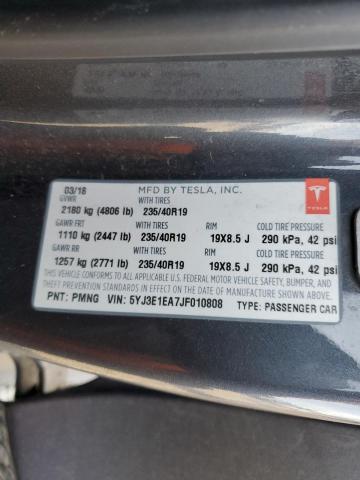 5YJ3E1EA7JF010808 Tesla MODEL 3