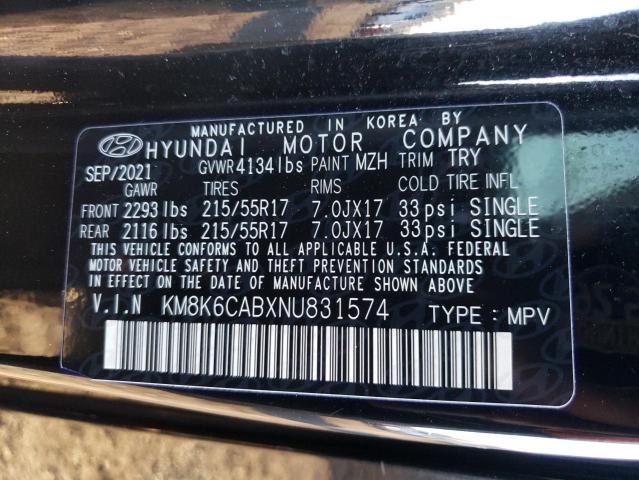 KM8K6CABXNU831574 | 2022 HYUNDAI KONA SEL