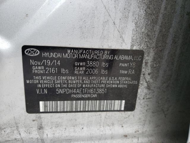 2015 HYUNDAI ELANTRA SE 5NPDH4AE1FH613851