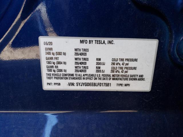 5YJYGDEE8LF017581 Tesla Model Y