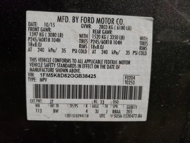 1FM5K8D82GGB38425 Ford EXPLORER XLT