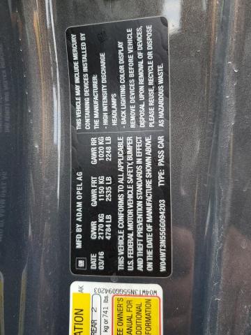 2016 BUICK CASCADA PR - W04WT3N55GG094203