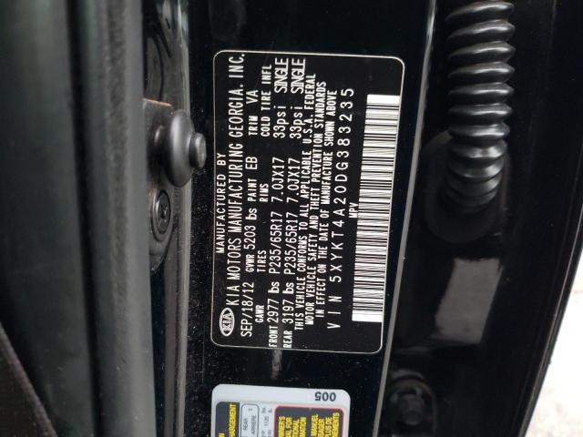 5XYKT4A20DG383235 KIA SORENTO LX
