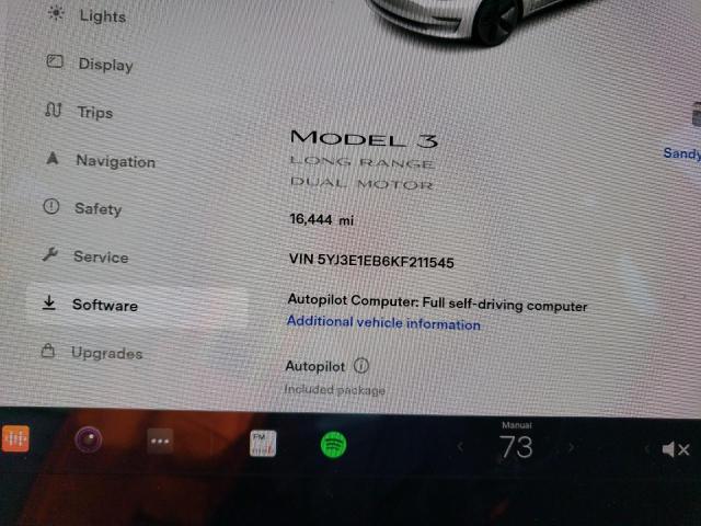 5YJ3E1EB6KF211545 Tesla MODEL 3