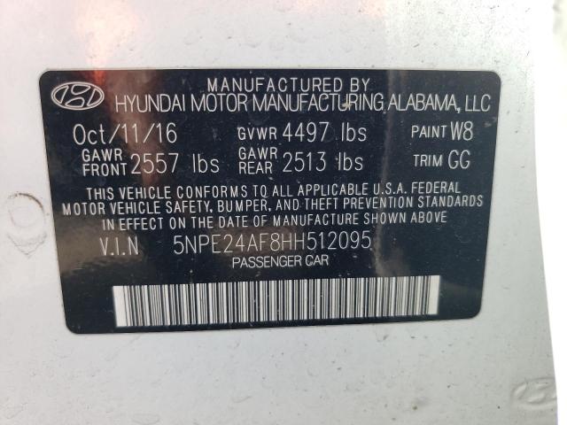 2017 HYUNDAI SONATA SE 5NPE24AF8HH512095