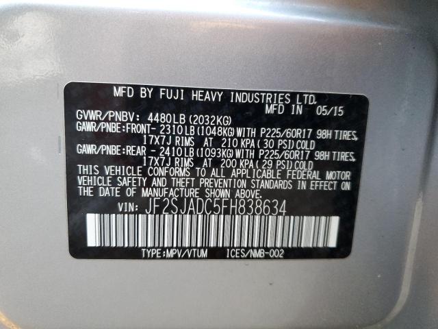 2015 SUBARU FORESTER 2 - JF2SJADC5FH838634