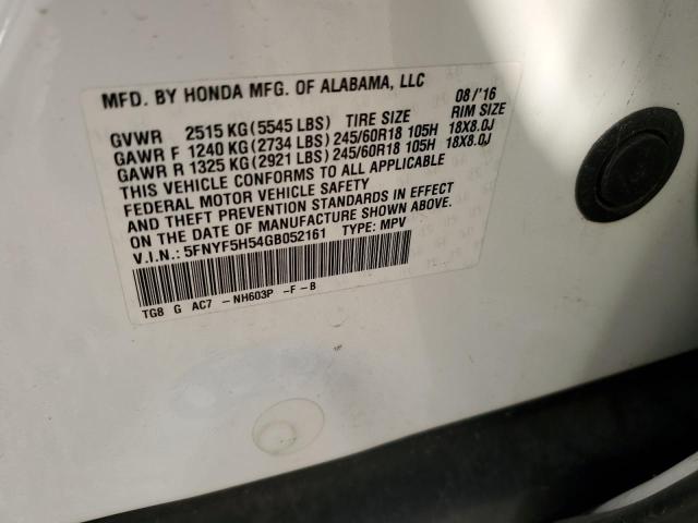 2016 HONDA PILOT - 5FNYF5H54GB052161