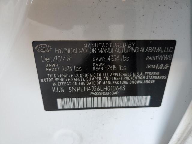 2020 HYUNDAI SONATA LIM - 5NPEH4J26LH010643